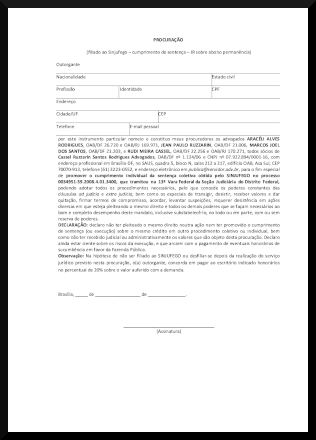 procuracao cumprimento de sentenca ir sobre abono de permanencia