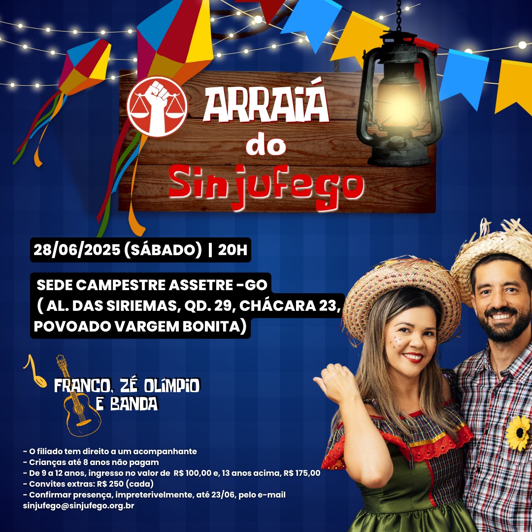 Arraiá do Sinjufego 2025 banner